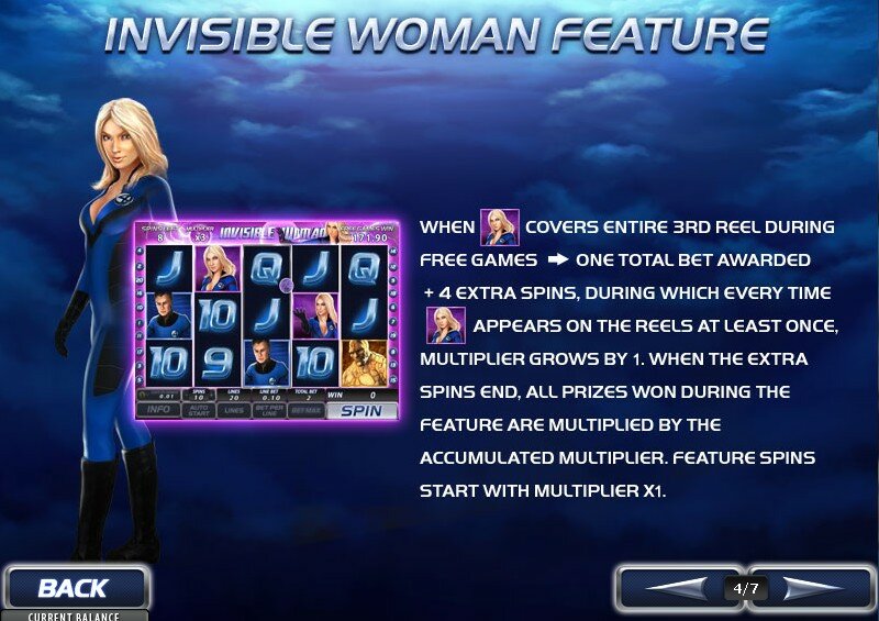 fantastic 4 video slot:Invisible women extra free spins