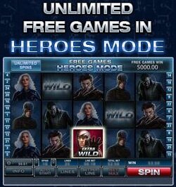 XMEN video slot: hereos mode in free spins