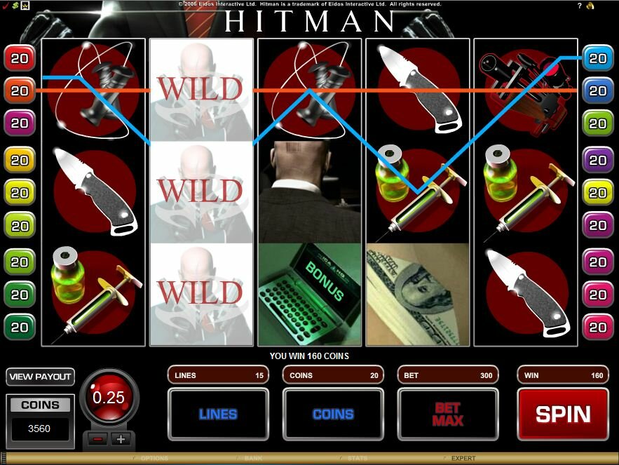 Hitman video slot:graphics and sounds 