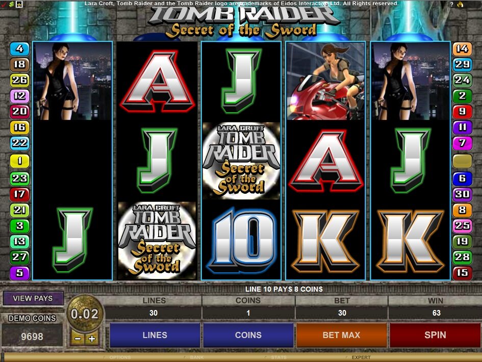 Tomb Raider 2 video slot: graphics and sounds 