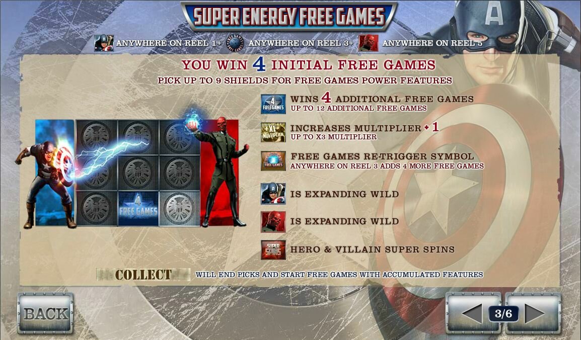 Captain America video slot: free spins