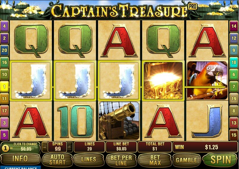 Captains treasure video slot : graphics