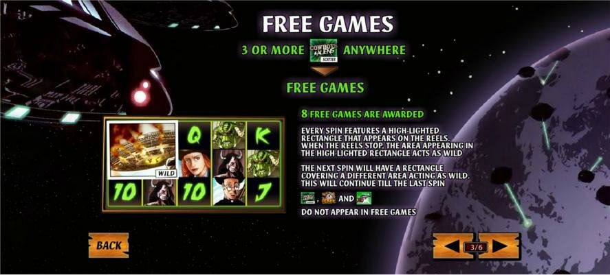Cowboys and Aliens video slot: free spins