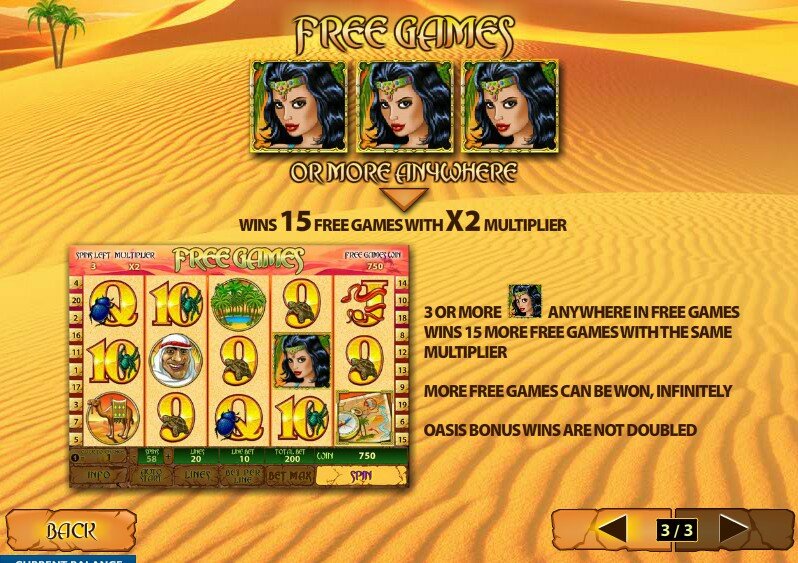 desert treasure II video slot: free spins with X2 multiplier