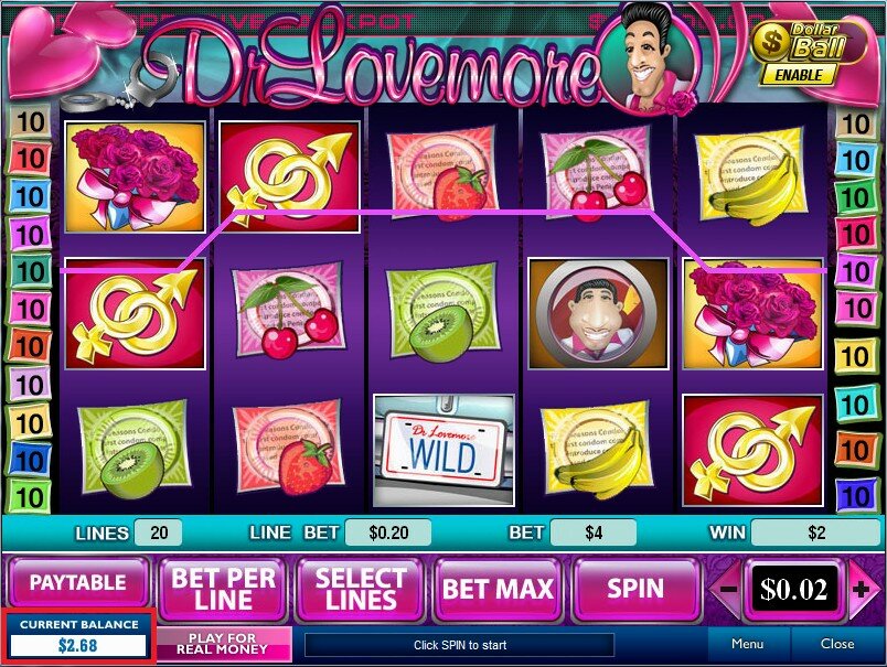 Dr Lovemore video slot: free spins winnings
