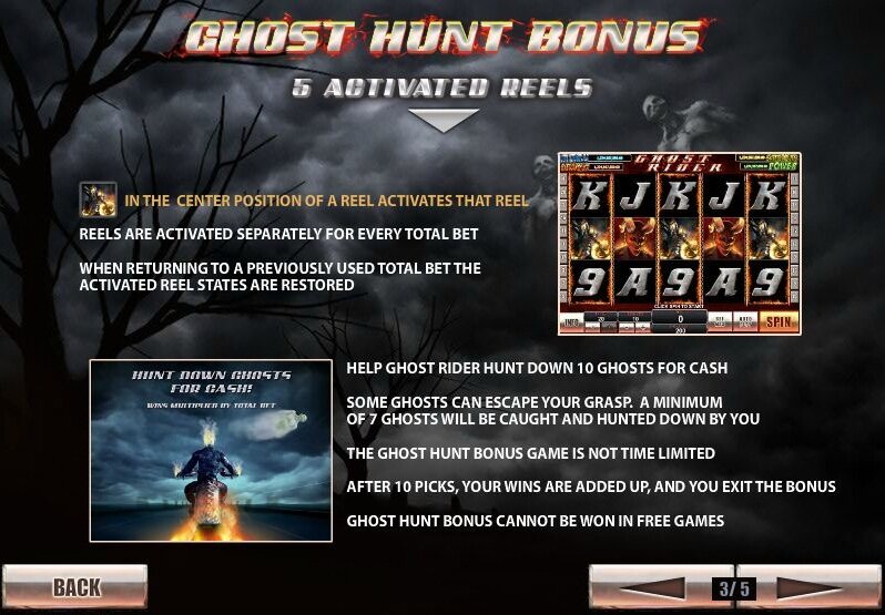 ghost rider video slot: ghost hunt bonus