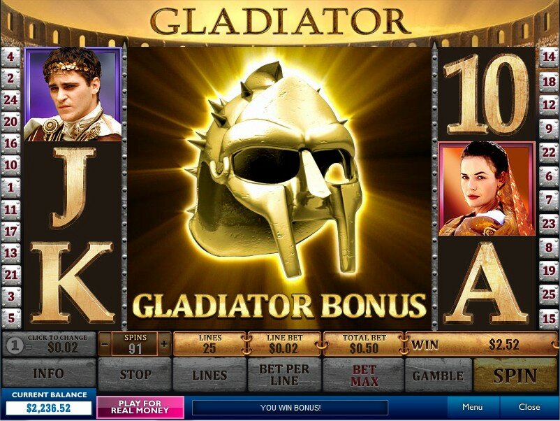 Gladiator video slot: Great Graphics