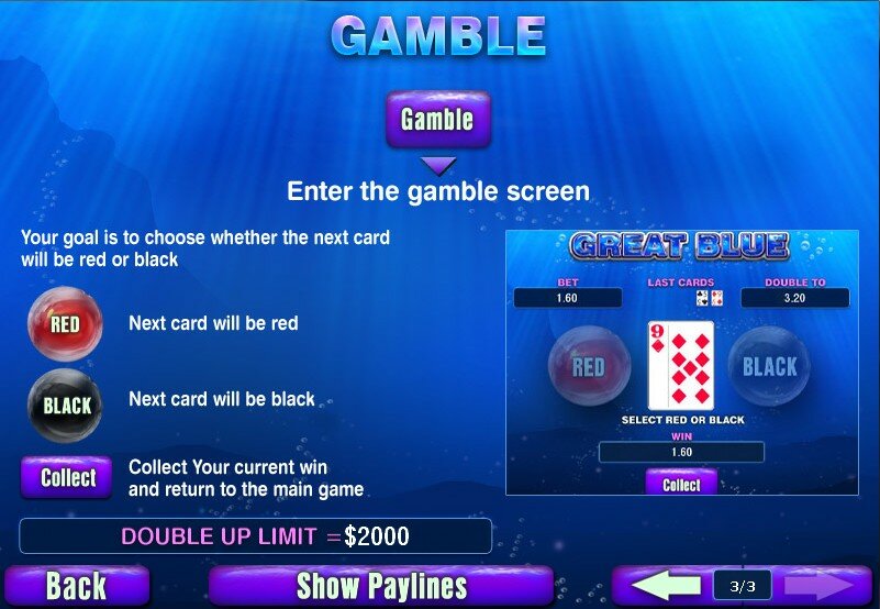 Great Blue video slot:gamble