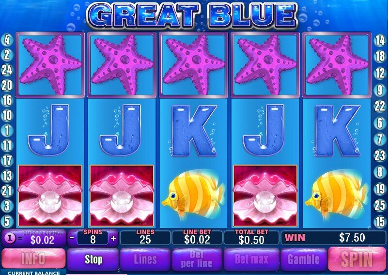 Great Blue video slot:graphics and sounds