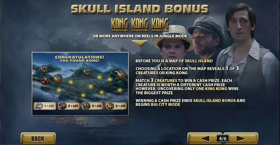 kong video slot : skull island bonus