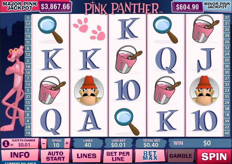The pink panther video slot:Graphics and sounds