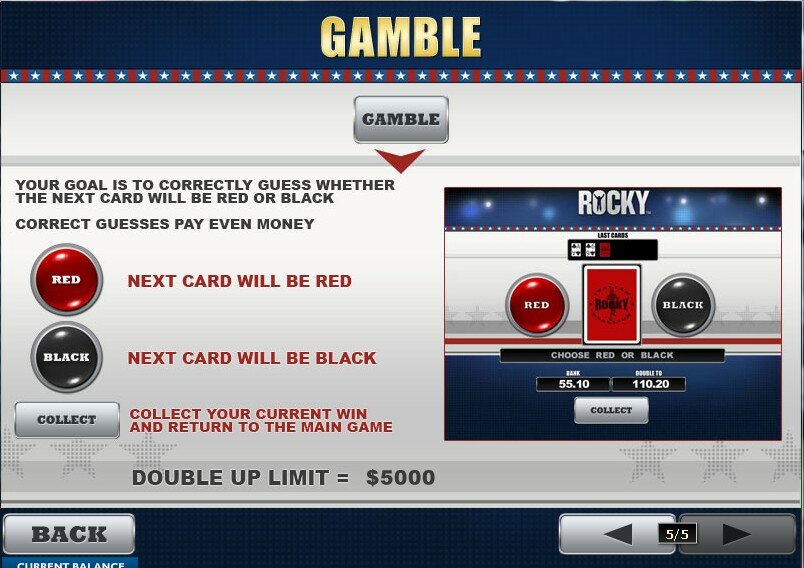 rocky video slot: Gamble