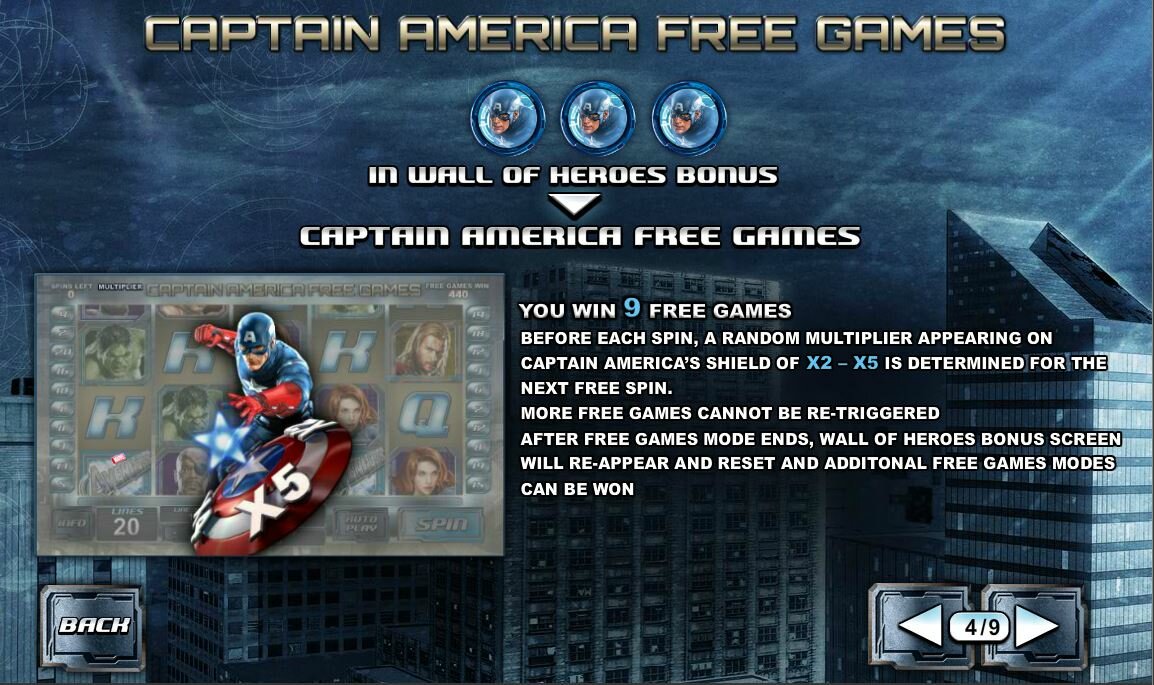 The Avengers Video Slot: free games - captain america 