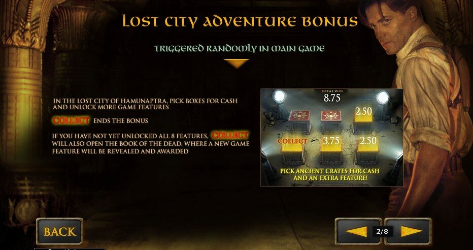 the mummy video slot: the lost city adventure