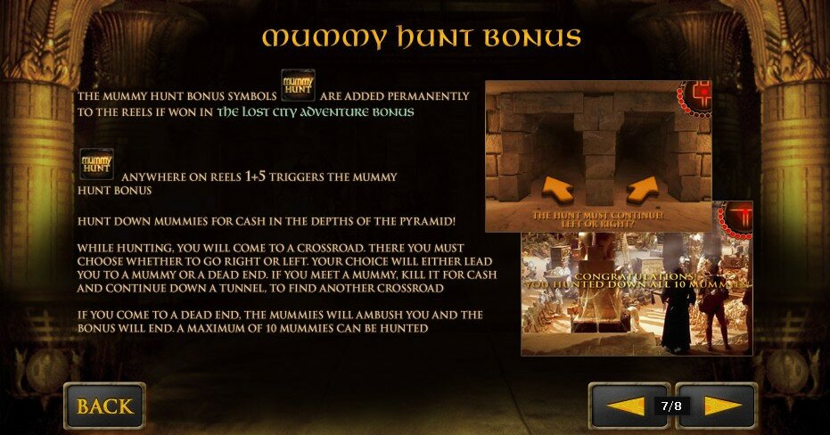 the mummy video slot: mummy hunt bonus