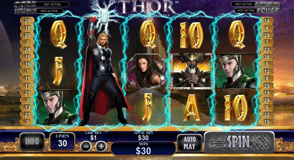 Thor Video Slot: stacked wilds