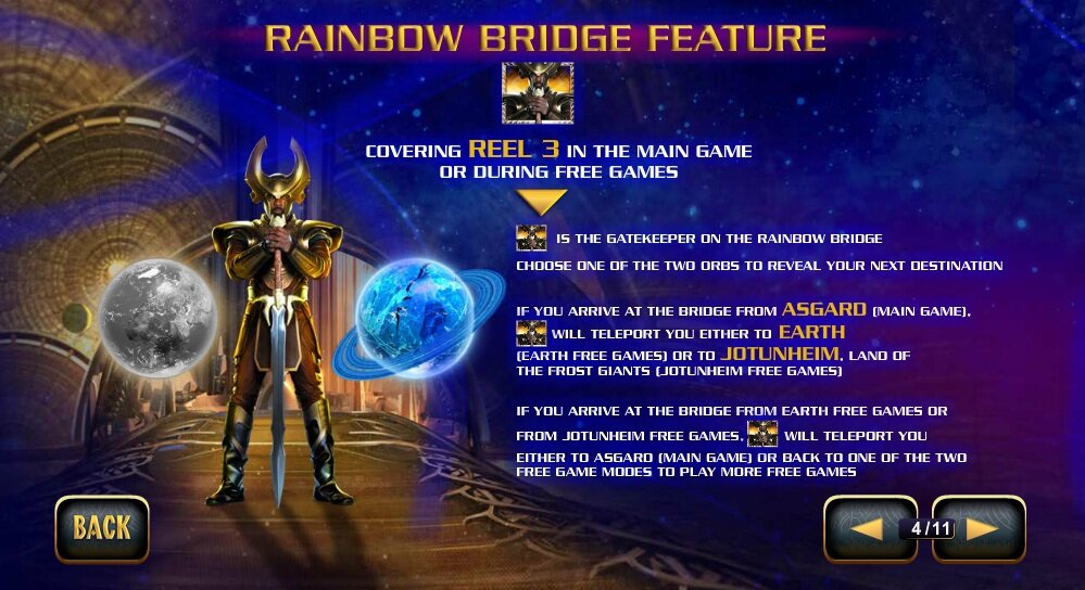 Thor Video Slot: rainbow bridge feature